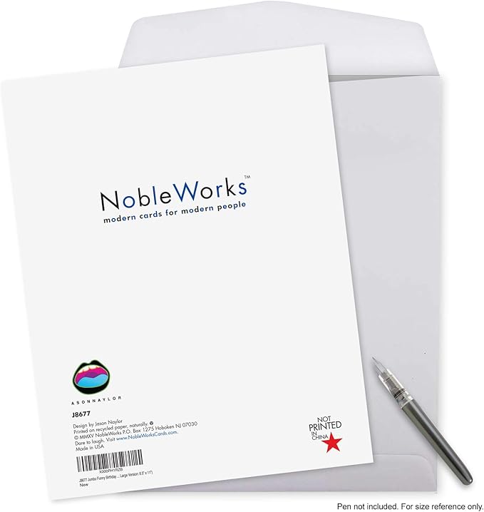 NobleWorks - Extra Large Funny Birthday Greeting Card 8.5 x 11 Inch with Envelope (1 Pack) Oversize Jumbo Bday You Suck J8677