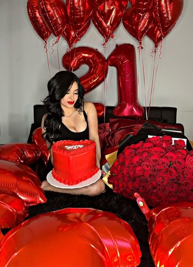 Numbers Balloon 40Inch, Red Number 19 Balloons Birthday Decoration for Men & Women, Foil Red Party Decorations for Birthday Wedding Engagement Memroial Day's