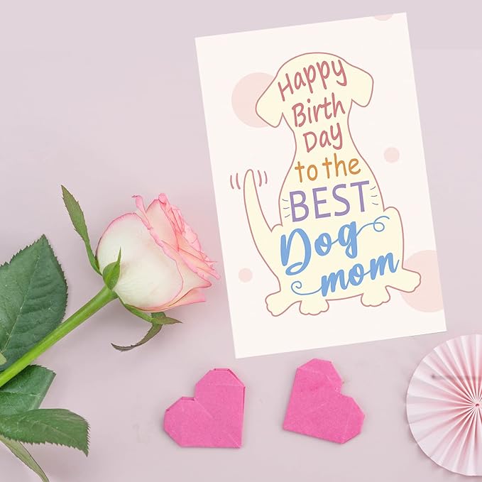 Dog Mom Birthday Card, Cute Greeting Card For Best Dog Mom, Funny Bday Card From The Pooch