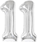 Silver Number 11 Balloon 40 Inch, 11th Birthday Party Decorations for Children, Giant 11 Foil Balloon for Party Supplies
