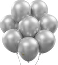 AFTERLOON® Biodegradable Balloons Silver 12 Inch 100 Pack, Metallic Thickened Extra Strong Latex Helium Float, for Baby Shower Gender Reveal Garland Arch Wedding Birthday Party Decorations