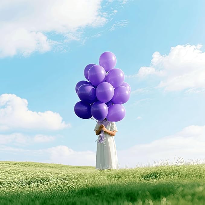 400 Pcs Purple Balloons 12 Inch Dark Purple Bulk Latex Balloon for Birthdays Weddings Party Decorations