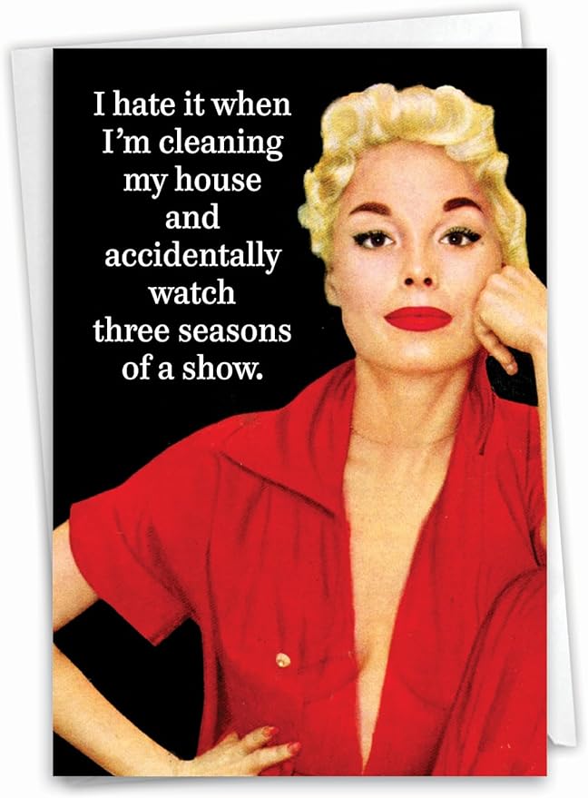 NobleWorks - 1 Funny Vintage Birthday Card - Hilarious Retro Greeting, Grown-Up Humor for Happy Birthdays - Three Seasons C9368BDG