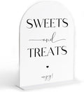 Sweets and Treats Sign, Candy Bar Supplies, White Arch Acrylic Wedding Sign, Wedding Signs for Ceremony and Reception, Bridal Shower Decorations, Centerpiece Table Decorations Party-13