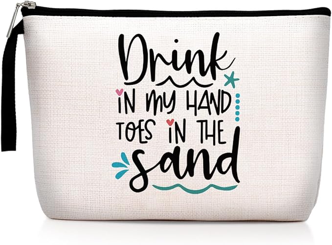 Hanamiya Na Beach Lover Gift: Beach Theme Decor, Purse, Makeup Bag, Travel Essentials, Cruise Bag for Summer Lovers