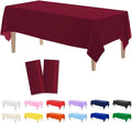 Kopokita 2PCS Burgundy Plastic Tablecloths 54 x 108 Inch, Disposable Table Cloths Rectangle Party Table Covers