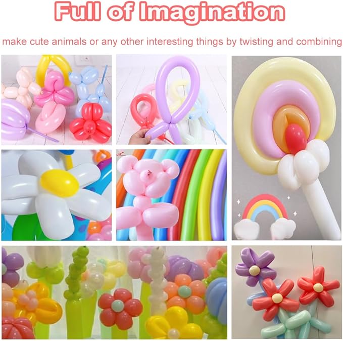 500Pcs 260 Long Balloons, Twisting Animal Balloons Assorted Color - Thickening Latex Magic Long Balloon for Animals Modeling Wedding Birthday Party Decorations