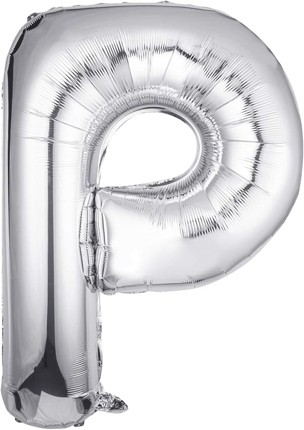 Letter Balloons 40 Inch, Single Silver Letter P Balloons Aluminum Hanging Foil Film Balloon for Baby Shower, Wedding Anniversary, Graduation, Birthday Party Decoration