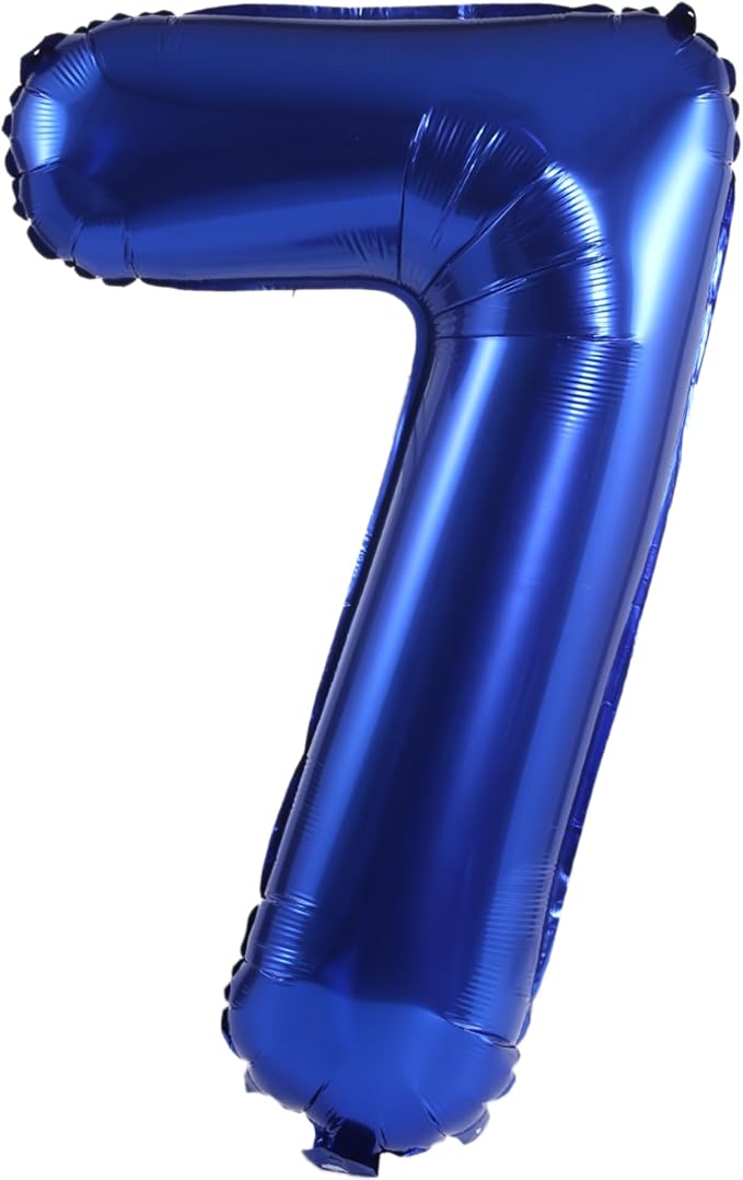 YPSelected 32 Inch Large Foil Helium Number Balloon Birthday Wedding Party 0-9 (Navy Blue, 7)