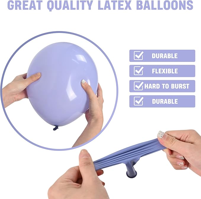 Retro Dusty Grayish Blue Balloons - Different Sizes 18, 12, 10, 5 inch Slate Blue, Periwinkle Latex Balloons for Birthdays, Wedding, Engagement and Gender Reveal