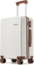 Carry on Luggage Airline Approved, Hardside Carry-on Suitcase with Spinner Wheels, Hard Shell Lightweight Small Travel Luggage with TSA Lock (White)