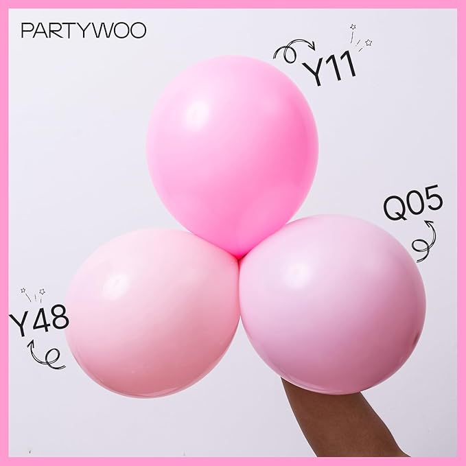 PartyWoo Light Pink Balloons 50pcs 12 Inch Pastel Pale Baby Pink Balloons for Baby Shower Gender Reveal Wedding Princess Butterfly Bachelorette Bridal Shower Birthday Party Decorations Pink-Y48