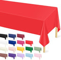 Mulbozy 12 Pcs Red Plastic Tablecloth for Rectangle Table, 54 × 108 inches Disposable Red Party Table Covers for Birthday, Anniversary, Wedding, Fine Dining, Graduation Party Decoration