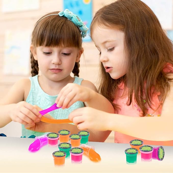 ArtCreativity Mini Noise Putty for Kids - Bulk Pack of 48 Slime - Assorted Vibrant Colors, Birthday Party Favors, Goodie Bag Stuffers, Piñata Filler, Funny Prank Toy, for Boys and Girls