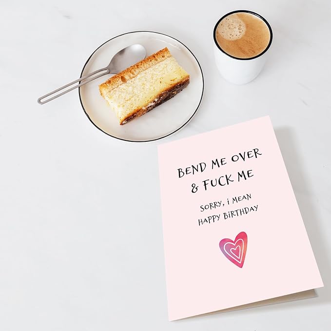 Chenive Dirty Birthday Card for Husband Boyfriend, Rude Husband Birthday Card from Wife, Naughty Boyfriend Birthday Card from Girlfriend, Funny Sexy Bday Card for Him, Bend Me Over & Fuck Me
