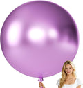 KALOR Metallic Purple Giant Balloons 36 Inch Large Latex Balloons, 4 Pack Jumbo Round Helium Balloon for Birthday Bridal Shower Wedding Baby Shower Party Decorations