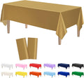 Kopokita 2PCS Gold Plastic Tablecloths 54 x 108 Inch, Disposable Table Cloths Rectangle Party Table Covers