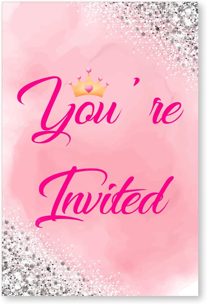 Soiceu Pink Girl Birthday Party Invitations with Envelopes Set of 20 Pink Girls Birthday Party Invites Fill in Blank