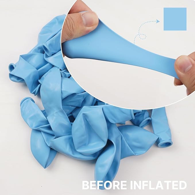 PartyWoo Light Blue Balloons 101pcs 12 Inch Baby Pastel Sky Aqua Blue Balloons for Birthday Gender Reveal Boy Baby Shower Graduation Bachelorette Anniversary Beach Dog Party Decorations Blue-Y4