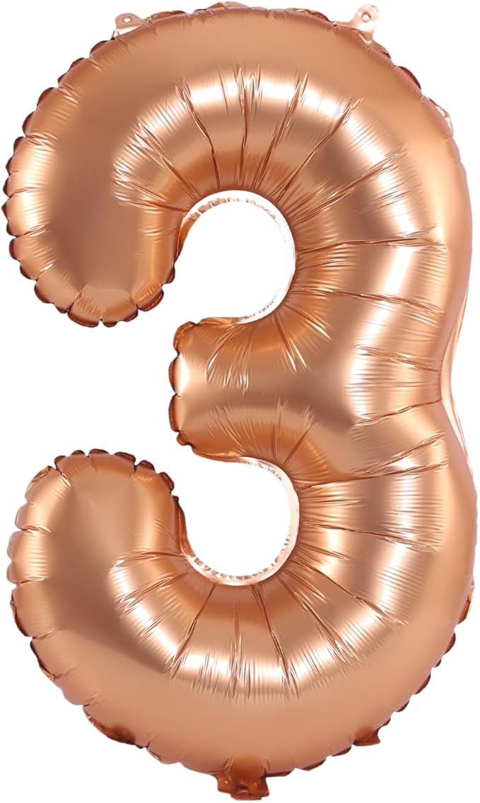YPSelected 32 Inch Large Foil Helium Number Balloon Birthday Wedding Party 0-9 (Orange, 3)