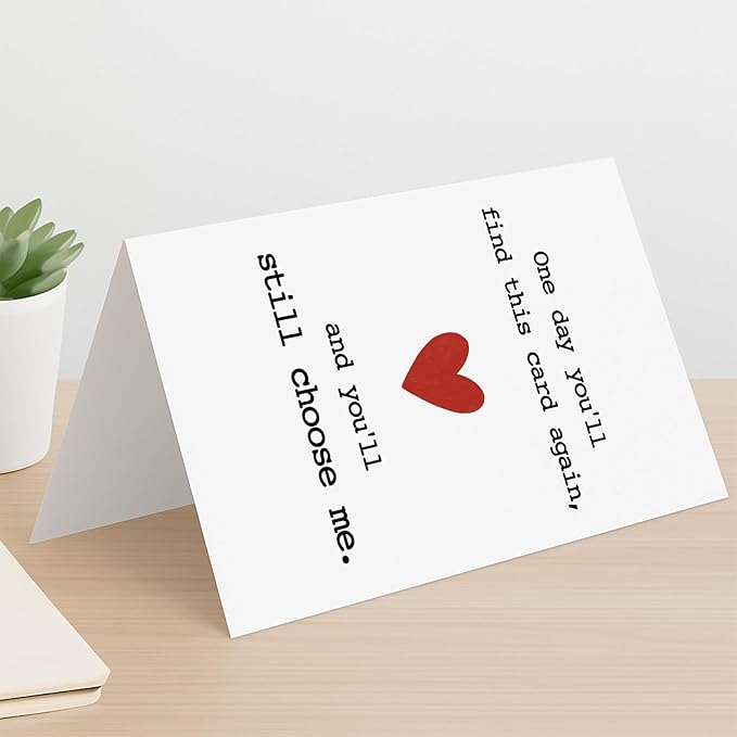 KINGNAME Romantic Love Card for Partner, Still Choose Me Sentimental Card, Meaningful Anniversary Birthday Card for Couples