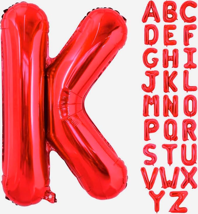 40 Inch Large Red Letter K Balloons Alphabet K Letter Balloons Foil Mylar Big Letter Balloons for Birthday Party Anniversary New Year Graduation Wedding Decorations