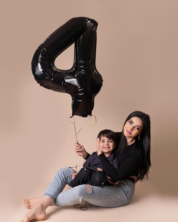 Black Number 14 Balloon 40 inch, 14 Number Balloons, 14th Black Birthday Decorations, 14 Year Old Girls Boys Party Supplies
