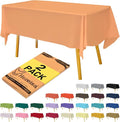 Plastic Peach Tablecloths 2 Pack Disposable Table Covers 54 x 108 Inch PEVA Opaque Table Cloths for BBQ Picnic Birthday Wedding Banquet Parties 8 ft Rectangle Table Use