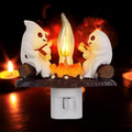 Ghost Campfire Flickering Night Light, Ghosts Campfire Flicker Flame Halloween Nightlight, 3D LED Campfire Night Light, Halloween Nightlight Indoor Figurine Lamps, Easter Basket Stuffers
