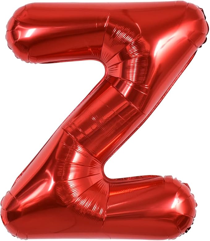 TONIFUL 40 Inch Large Bright Red Letter Balloons A-Z, Giant Jumbo Helium Foil Mylar Big Letter Z Balloons for Birthday Party Anniversary Wedding Decorations