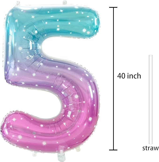 Number 5 Balloon, Large number balloons 40 inch, 5th Birthday Party Decorations Supplies 5 Year Old Birthday Sign Decor