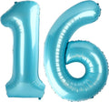 40 Inch Light Blue Number 16 Digital Balloon,Jumbo Mylar Foil Helium Balloon for 16 Balloons for Birthday Party,Wedding Anniversary Party Decorations