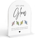 Let Love Glow Sign Wedding, White Arch Acrylic Sign, Wedding Dance Floor Props, Bridal Shower Decor, Engagement Party Decor, Centerpiece Table Decorations Party for Bride and Groom-16