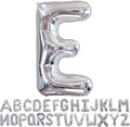 Silver Letter E Balloons 40 inch Large Alphabet E Balloons Silver Helium Foil Letter Balloon Banner for Birthday Party Anniversary Wedding Decoration