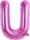 TONIFUL 40 Inch Large Rose Red Letter U Balloons - Giant Hot Pink Alphabet Letter Balloons for Birthday Party Anniversary Supplies Decorations