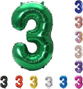 YPSelected 32 Inch Large Foil Helium Number Balloon Birthday Wedding Party 0-9 (Green, 3)