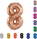 YPSelected 32 Inch Large Foil Helium Number Balloon Birthday Wedding Party 0-9 (Orange, 8)