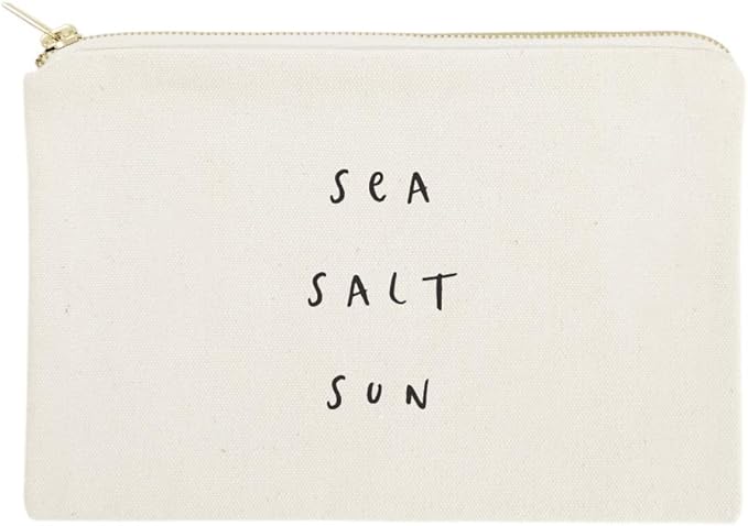 The Cotton & Canvas Co. Sea Salt Sun Summer Beach Cosmetic Bag and Travel Make Up Pouch