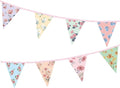 2PCS Floral Paper Garland, 13ft Vintage Wildflower Bunting Triangle Banner for Tea Party Birthday Baby Shower Wedding Garden Party Mother's Day