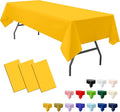 3-Pack Premium Plastic Yellow Tablecloth Disposable 54" x 108" Rectangle Table Cover Party PEVA Table Cloths for Parties Birthday Wedding Graduation Banquet Fits up to 8 ft Long Tables