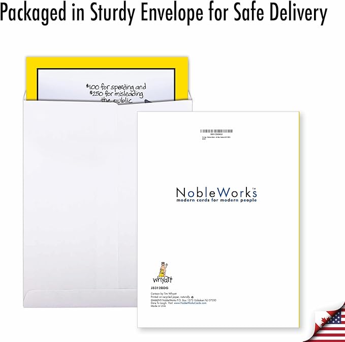 NobleWorks - 1 Large Happy Birthday Card with Envelope (8.5 x 11 Inch) - Funny Cartoon Humor (Buyer Discretion Advised) - I'm Sexy J8312BDG