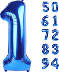 40 Inch Navy Blue 1 Balloon for First Birthday, Blue One 1st Number Balloon Birthday Decorations for Boy Man Toddler Baby, 10th 21st, Giant Number 1 Balloon