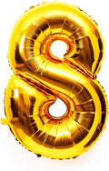 40 Inch Large Foil Helium Number Balloon Birthday Wedding Party 0-9 (Gold, 8)