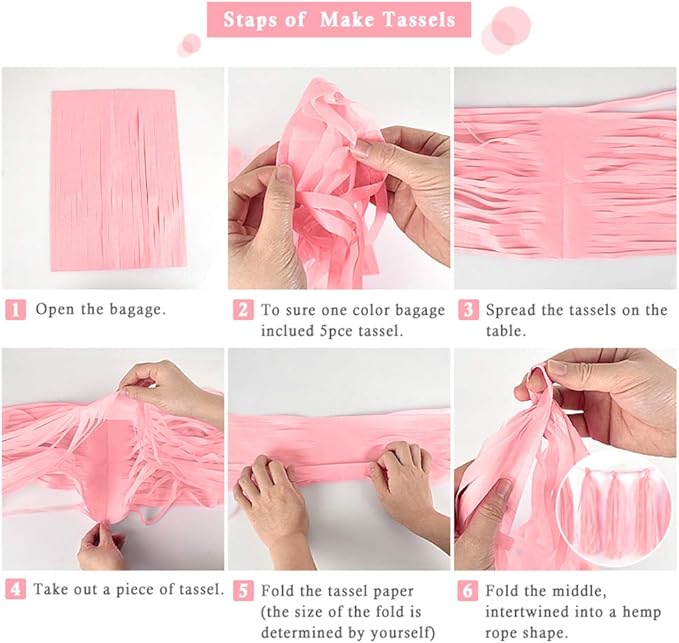9.8in Silver Tissue Paper Tassel DIY Hanging Paper Decorations Party Garland Decor for Parties, Weddings, Festivals, Baby Showers - 20PCS (25cm)