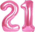 Pink Number 21 12 Balloon 40 inch, Numbers 21 12 Birthday Balloons for Boy Girl, Pink Foil 21 Balloon for 21 12 Birthday Party, Anniversary Celebration Decorations