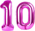 40 Inch Large 10 Balloon Numbers Rose Purple Big Foil Number Balloons Giant Helium Happy Birthday Party Decorations for Man and Women, Huge Mylar Anniversary Party Supplies