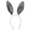 Bunny Headband Easter Hair Bands for Women Girls Kids, Grey Cute Plush Rabbit Ears Hair Accessories Non Slip Headbands Easter Day Party Decoration Supplies