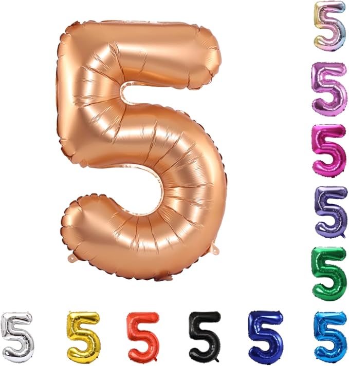 YPSelected 32 Inch Large Foil Helium Number Balloon Birthday Wedding Party 0-9 (Orange, 5)