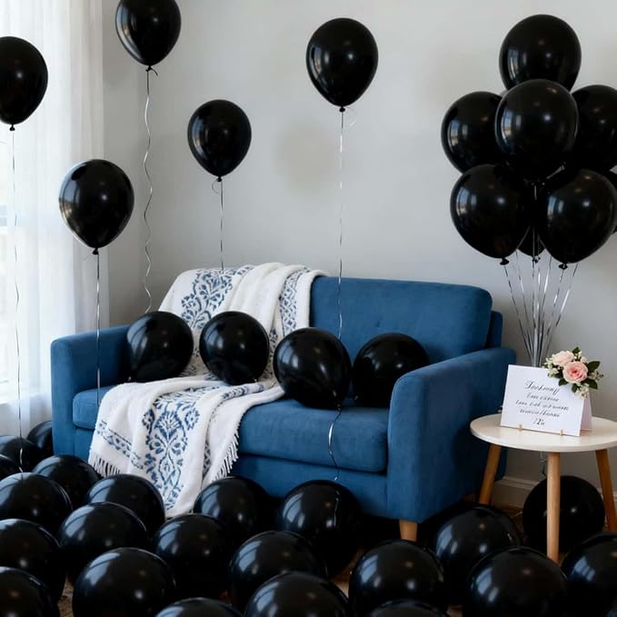 450 Pack Black Balloons - 12 Inch Black Latex Party Balloon Bulk - for Wedding, Birthday, Baby Shower, and More
