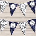 Navy Blue Nautical Seashore Sailing Polka Dot Personalized Birthday Party Bunting - Hanging Party Decoration - Birthday Party Banner Garland | Decorative Party Supplies